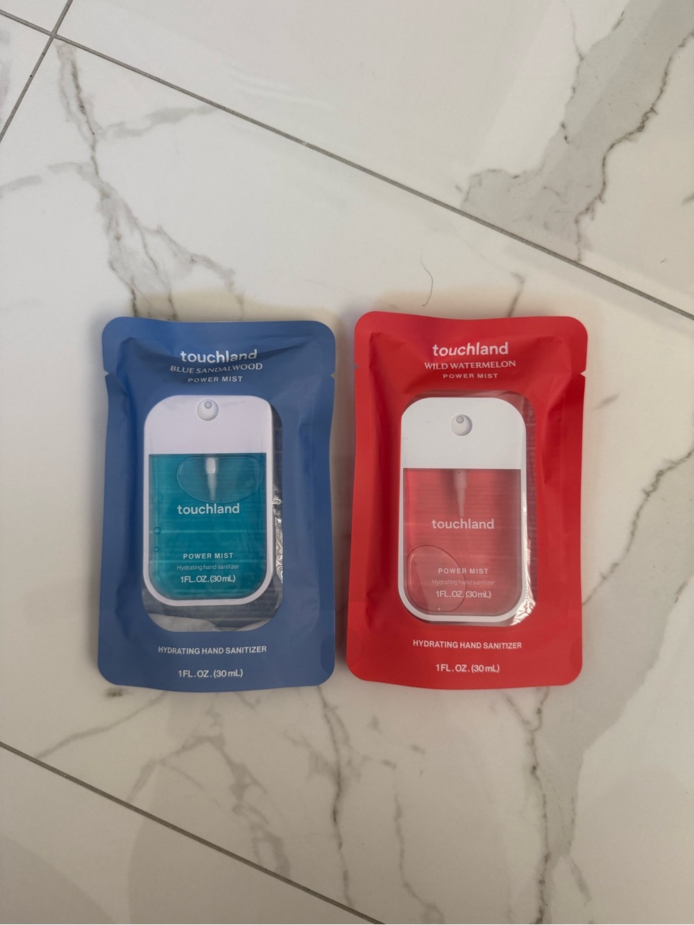 2 pack Touchland Power Mist Hydrating Hand Sanitizer 30ml/ 1 fl oz Each